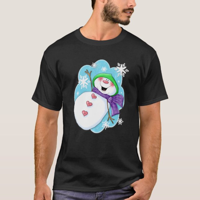 Annie Lang Go Snow Snowman T-Shirt (Vorderseite)