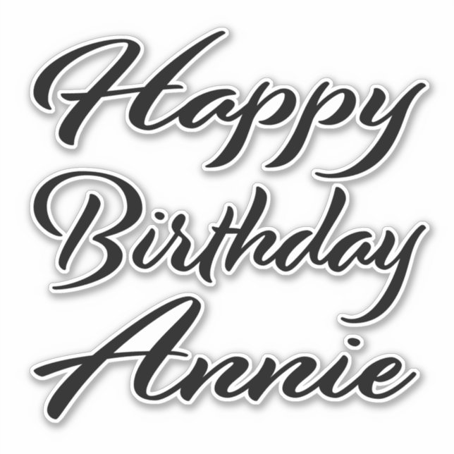 Annie Name Vorname black Sticker Geburtstag (Vorderseite)