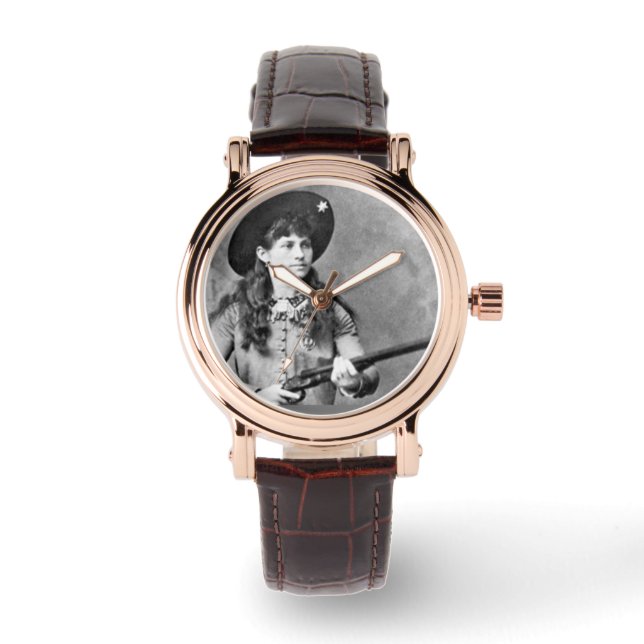 ANNIE OAKLEY MIT GUN LADIES WRIST WATCH ARMBANDUHR (Vorderseite)