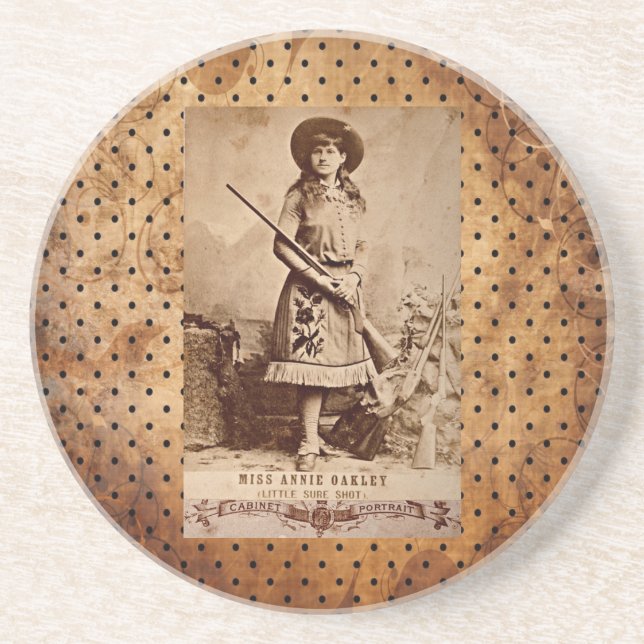 Annie Oakley Sepia Getränkeuntersetzer (Vorne)
