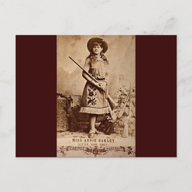 Annie Oakley Sepia Postkarte (Vorderseite)