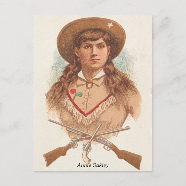 Annie Oakley Vintag Lithograph Portrait Postkarte (Vorderseite)