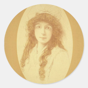 Annie Russell, 'Mice and Men' Retro Theater Runder Aufkleber