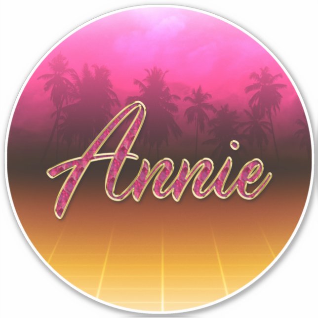 Annie Vorname Name golden pink Aufkleber Sticker (Vorderseite)
