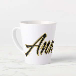 Annika black gold Lettering Latte Tasse
