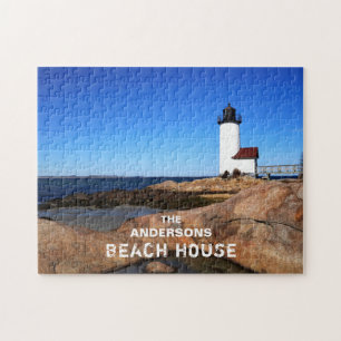 Annisquam Custom Ocean Beach Lighthouse Puzzle