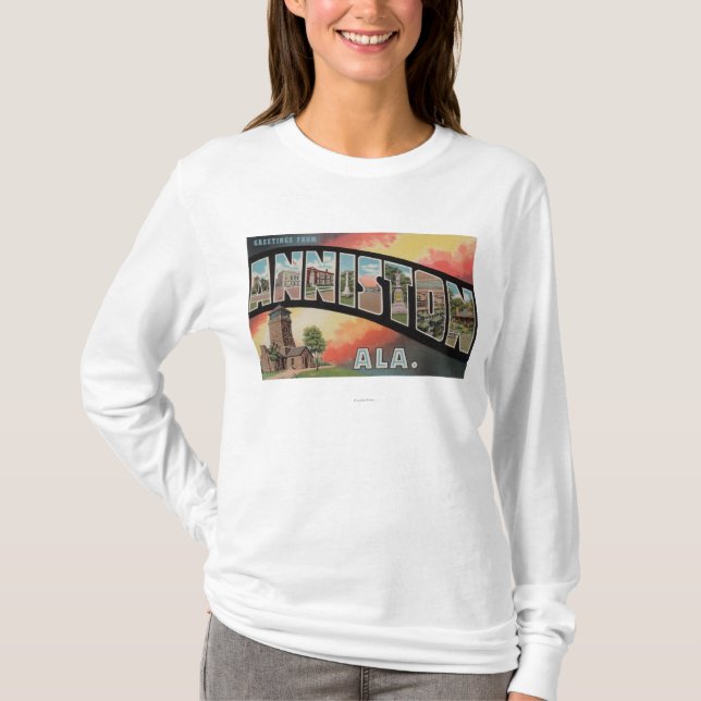 Anniston, Alabama - große Buchstabe-Szenen T-Shirt (Vorderseite)