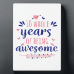 Anniversary 10 whole years of being awesome  fotoplatte<br><div class="desc">Great wedding anniversary gifts for couples. It is a milestone on the road of marriage. It can be used to recall the beautiful love years spent by couples or hung on the wall to decorate this beautiful year.The best way to express your love. Special choice to celebrate that special day...</div>