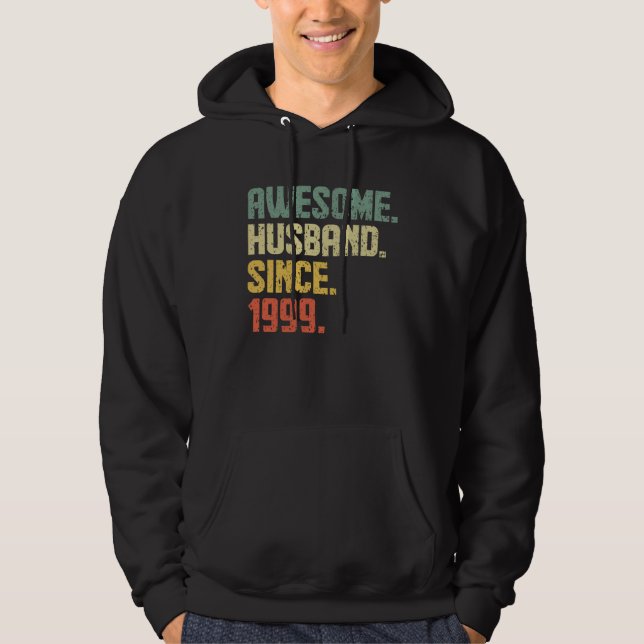 Anniversary Awesome Husband Since 1999 Retro Hoodie (Vorderseite)