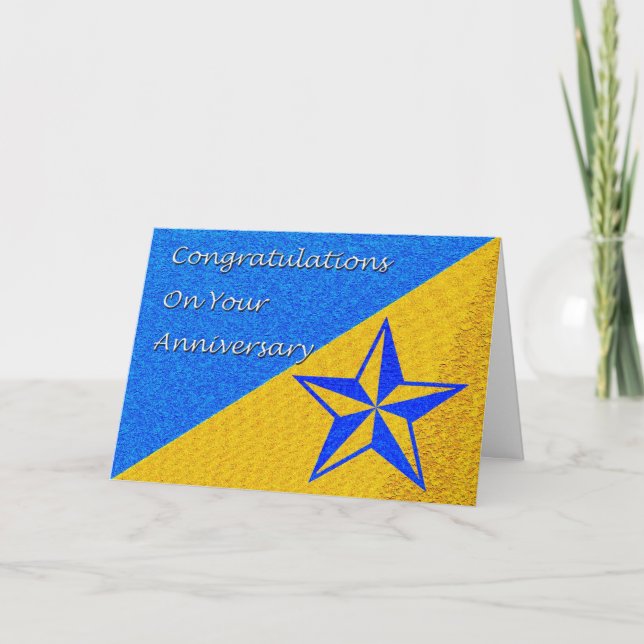 Anniversary Blue Star Karte (Vorderseite)