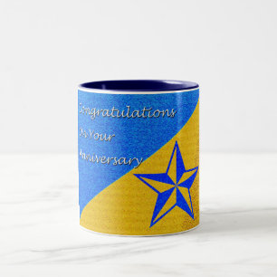 Anniversary Blue Star Zweifarbige Tasse
