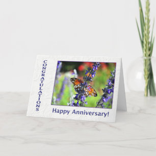 Anniversary Butterfly und Blume Karte
