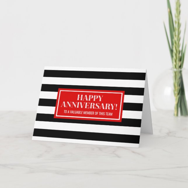 Anniversary Card für Red Black Stripes Karte (Vorderseite)