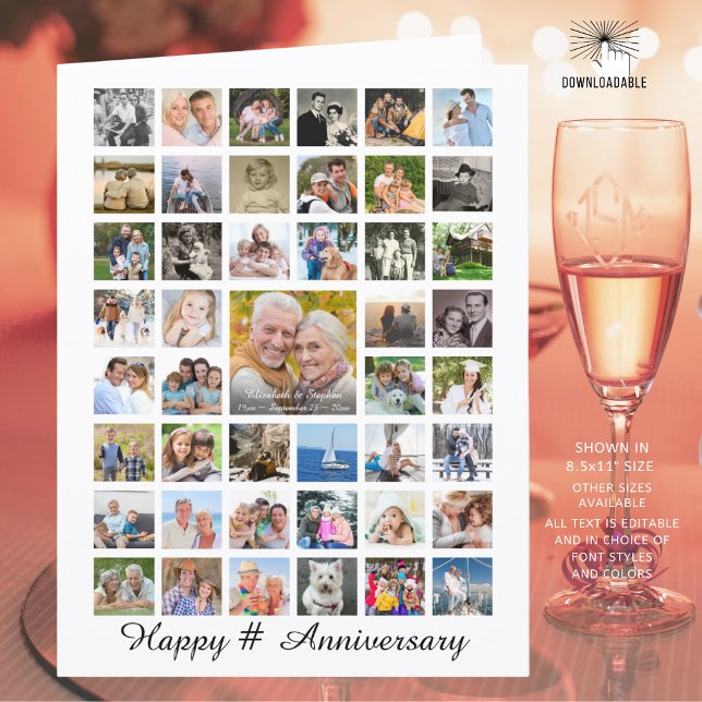 Anniversary Foto Collage 47 Pictures Personalized Karte (Von Creator hochgeladen)