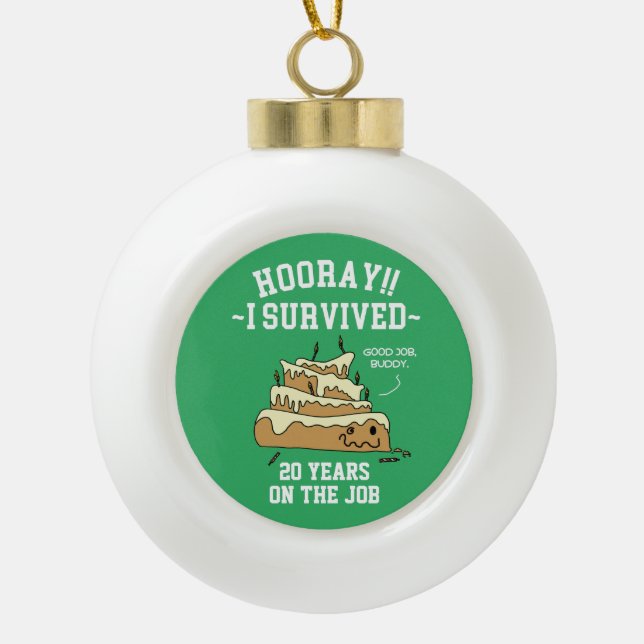 Anniversary Funny Keramik Kugel-Ornament (Vorderseite)
