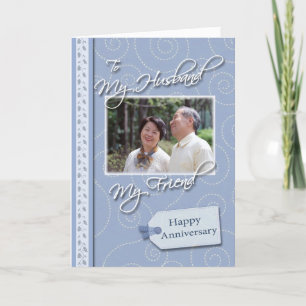 Anniversary, Husband - Photo card template Karte