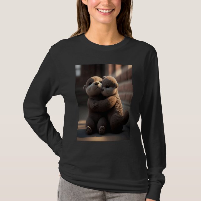 Anniversary Otter Present Sweet Huggable Otter  3 T-Shirt (Vorderseite)