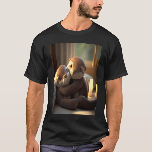 Anniversary Otter Present Sweet Huggable Otter T-Shirt (Vorderseite)