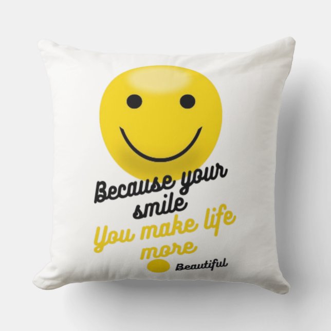 Anniversary & Valentine Couple Pillow | Cute Smile Kissen (Vorderseite)