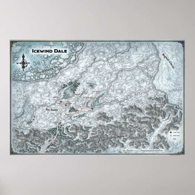 Annotated Map of Icewind Dale Poster (Vorne)