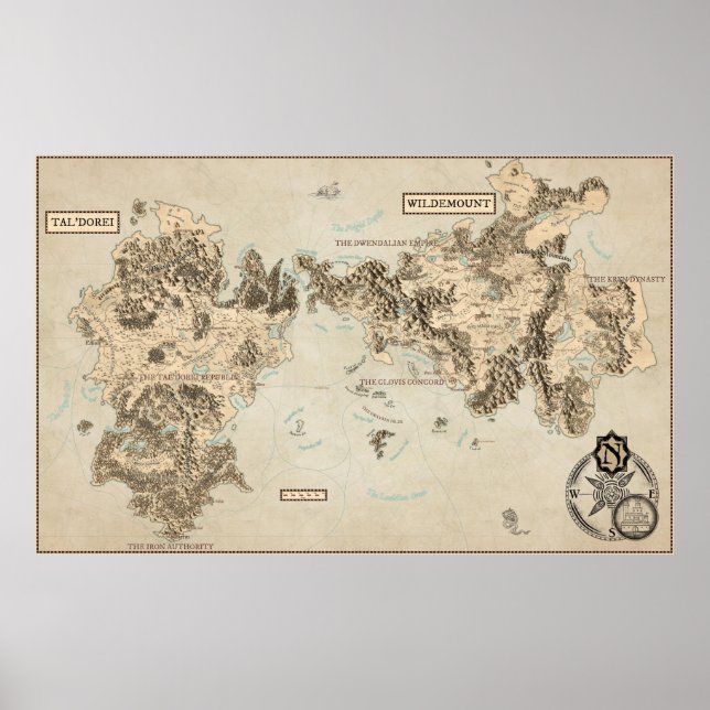 Annotierte Karte Ostexandria Poster (Vorne)