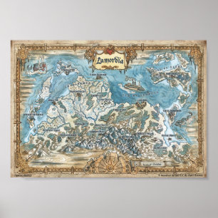 Annotierte Karte von Lamordia Poster