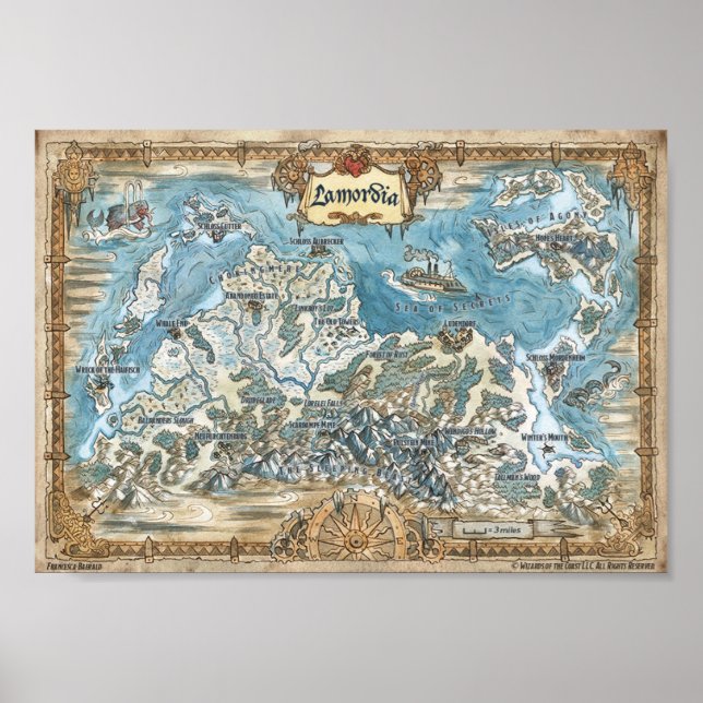 Annotierte Karte von Lamordia Poster (Vorne)