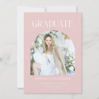Announccard "Dusty Pink Arch Foto Abschluss"