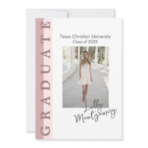 Announccard Rosa Linear Foto Abschluss