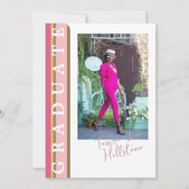 Announccard Rosa Orange Linear Abschluss Einladung