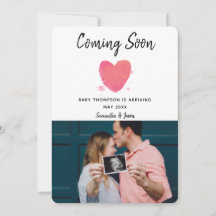 Announccard Watercolor Heart Pregnancy Foto