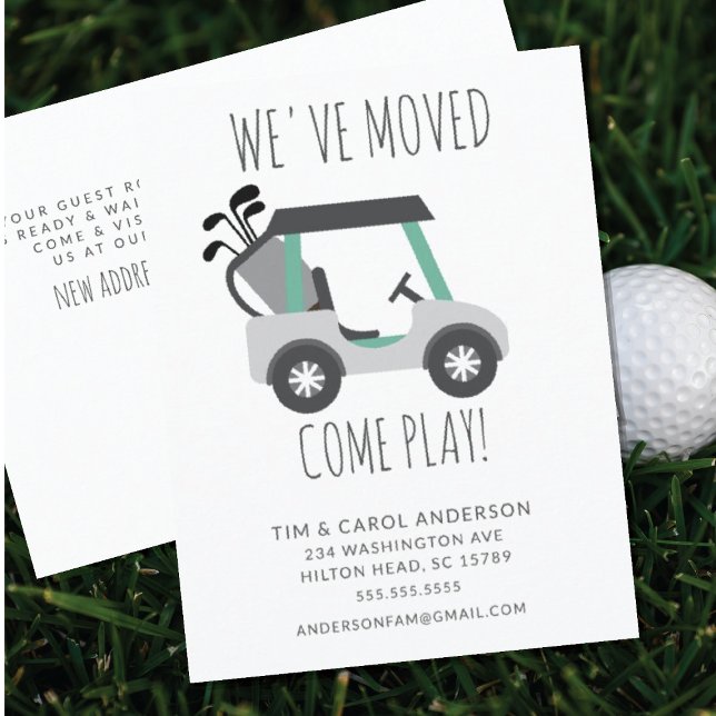 Announcement Card für Golf Cart Moving Ankündigungspostkarte (Von Creator hochgeladen)