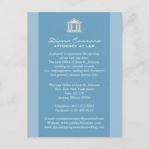 Announcement Cards der Anwaltskanzlei Ankündigungspostkarte