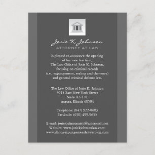 Announcement Cards der Anwaltskanzlei Ankündigungspostkarte