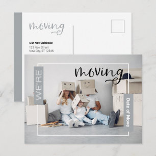 Announcement-Karte für das Verschieben eines benut Postkarte