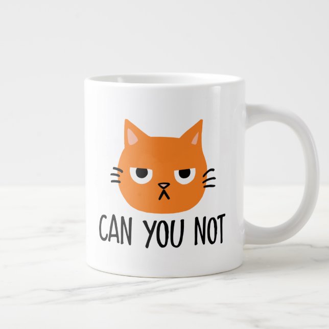 Annoyed Cat KANN SIE NICHT Funny Jumbo-Tasse (Rechts)