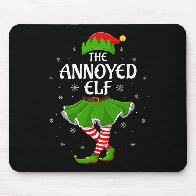 Annoyed Elf Christmas Family Girls Women Elf Squad Mousepad (Vorne)