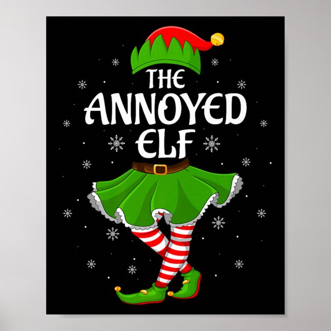 Annoyed Elf Christmas Family Girls Women Elf Squad Poster (Vorne)