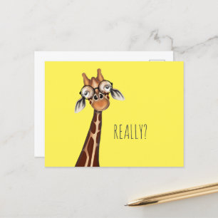 Annoyed Giraffe - Funny Kühlschrank Postcard Postkarte
