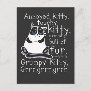 Annoyed Kitty Touchy Kitten Cat Geschenk Postkarte