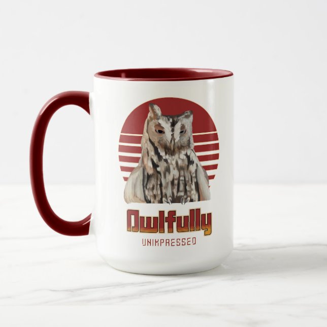 Annoyed Owl - Owlly Unbeeindruckte Puppe Tasse (Links)