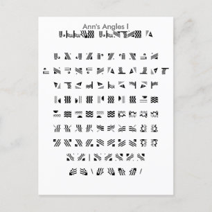 Ann's Angles I - Zazzle Schriftart Sampler mit Gui Postkarte
