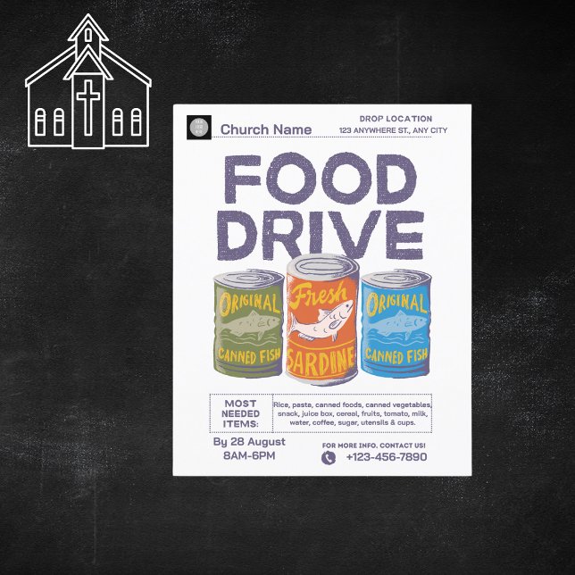 Annual Church Fundraiser Food Drive Flyer (Von Creator hochgeladen)