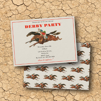 Annual Derby Party Race Horse Equestrian Racing Einladung