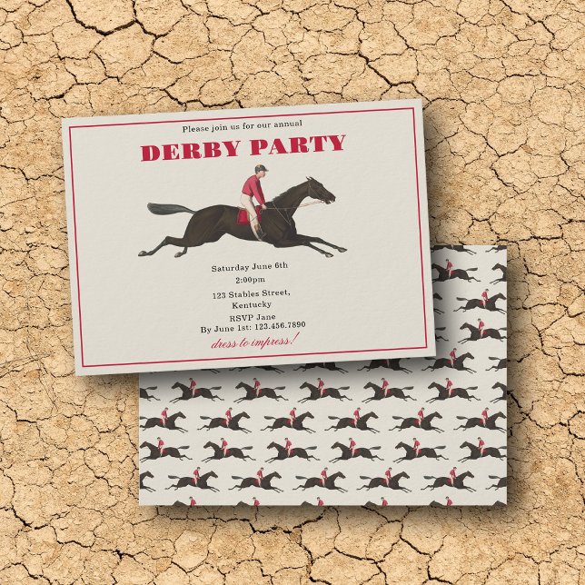 Annual Derby Party Race Horse Equestrian Racing Einladung (Annual Derby Party Race Horse Equestrian Racing Invitation)