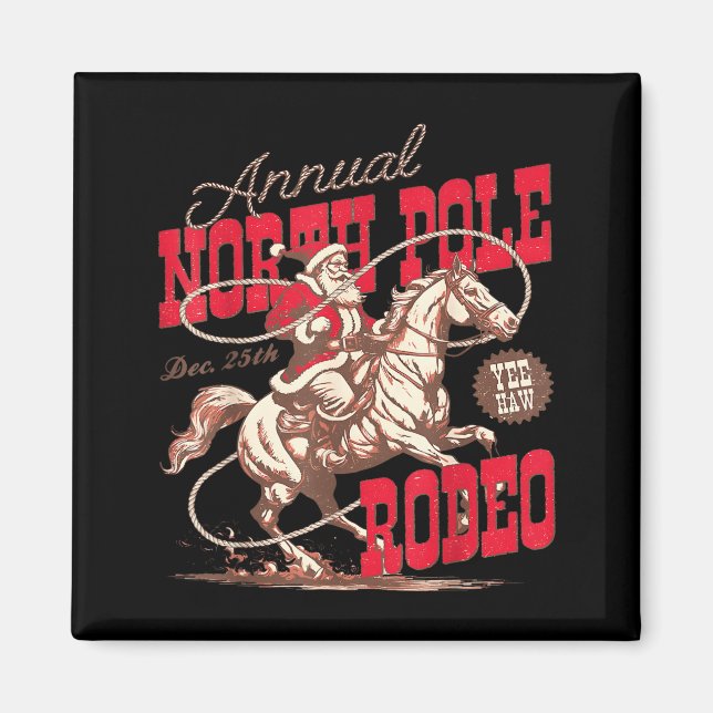 Annual North Le Rodeo Cowboy Santa Howdy Christmas Magnet (Vorne)