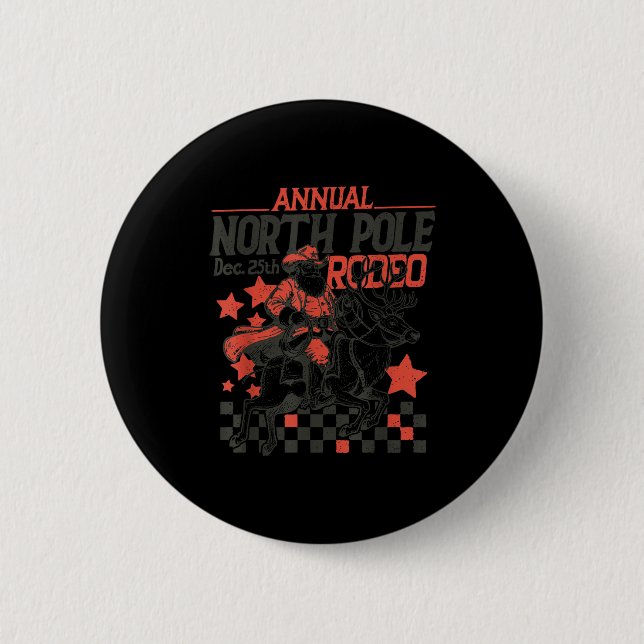Annual North Le Rodeo Santa Western Cowboy Christm Button (Vorderseite)