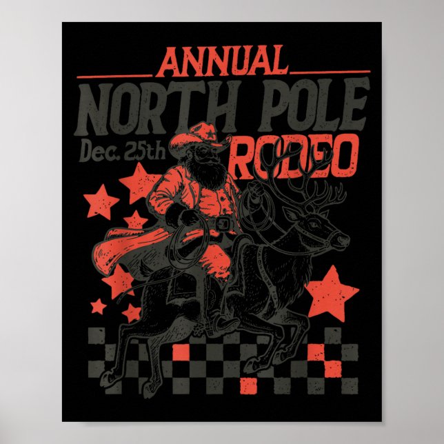 Annual North Le Rodeo Santa Western Cowboy Christm Poster (Vorne)
