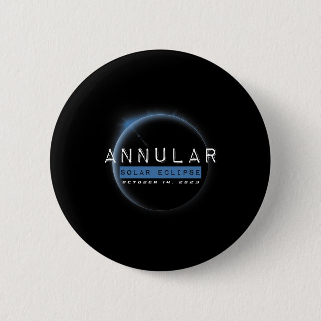 Annular Solar Eclipse Oktober Astronomie Liebhaber Button (Vorderseite)