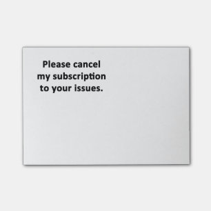 Annullieren Sie bitte meine Subskription zu Ihren Post-it Klebezettel